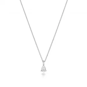 Diamond Jewellery 18ct White Gold Pear Diamond Necklace NDQ160W