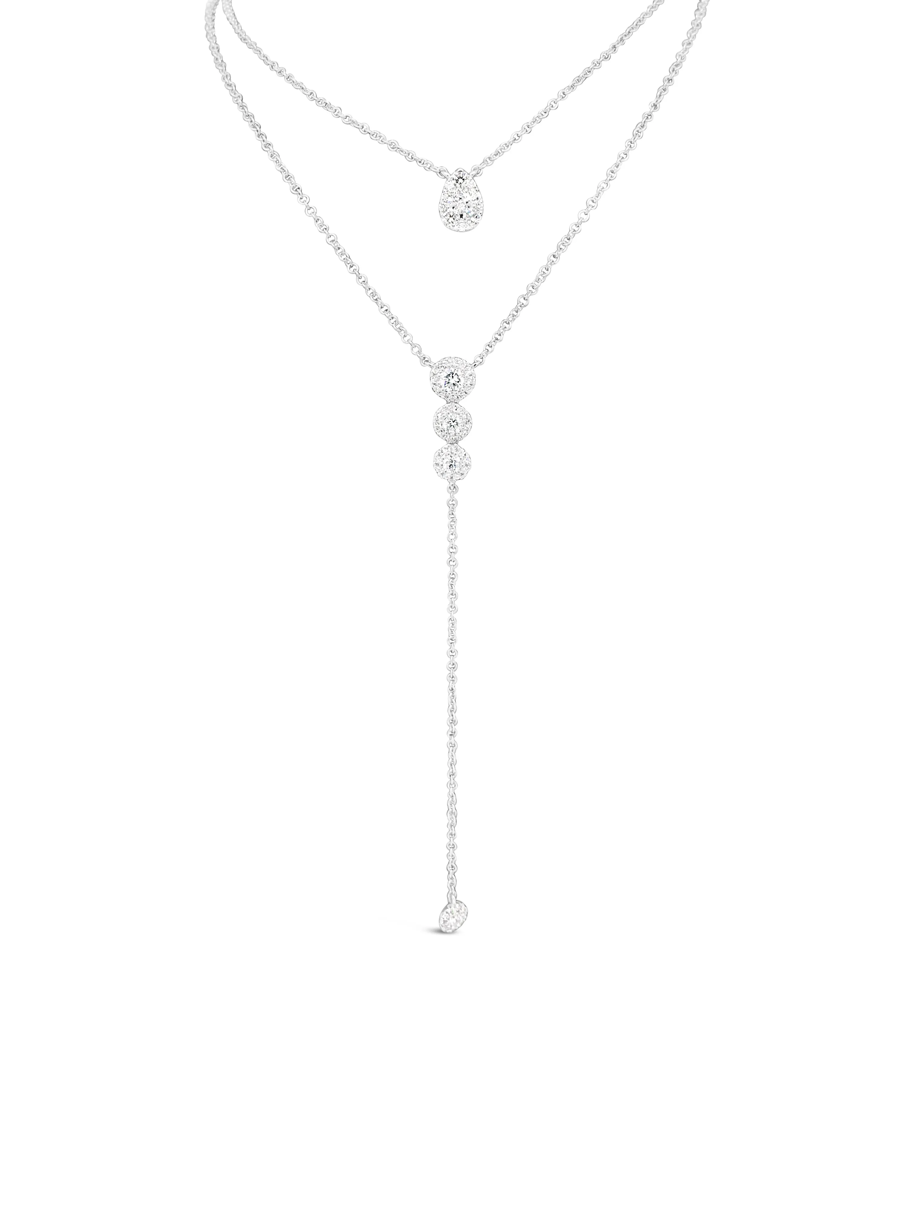 Diamond Teardrop Cluster Necklace