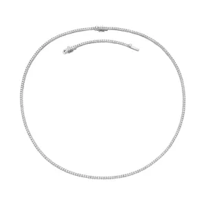 Diamond Tennis Necklace (4.00 ct.) 2.20 mm 4-Prongs Setting in 14K Gold   Chain Extender