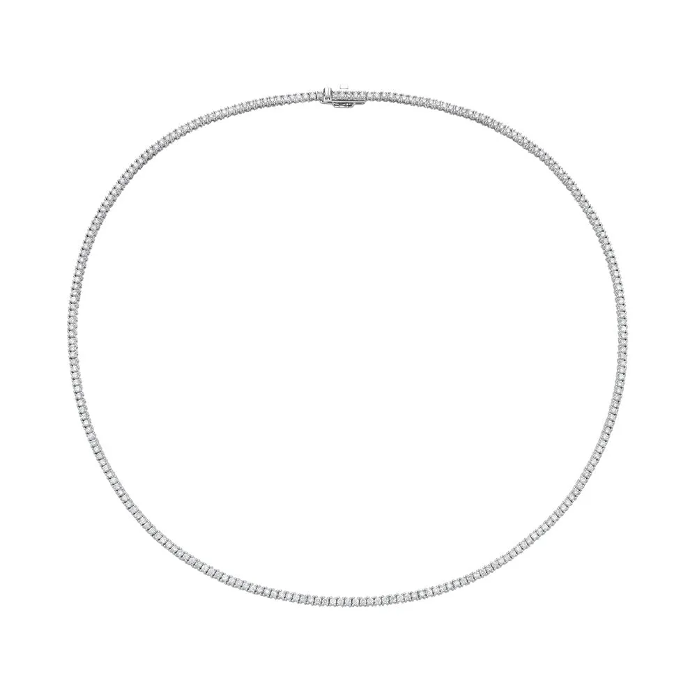 Diamond Tennis Necklace (4.00 ct.) 2.20 mm 4-Prongs Setting in 14K Gold   Chain Extender