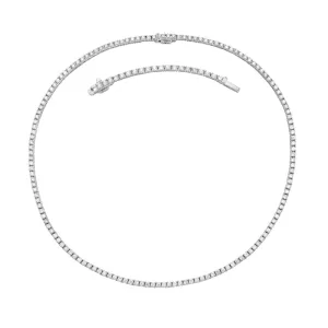 Diamond Tennis Necklace (5.50 ct.) 2.50 mm 4-Prongs Setting in 14K Gold   Chain Extender