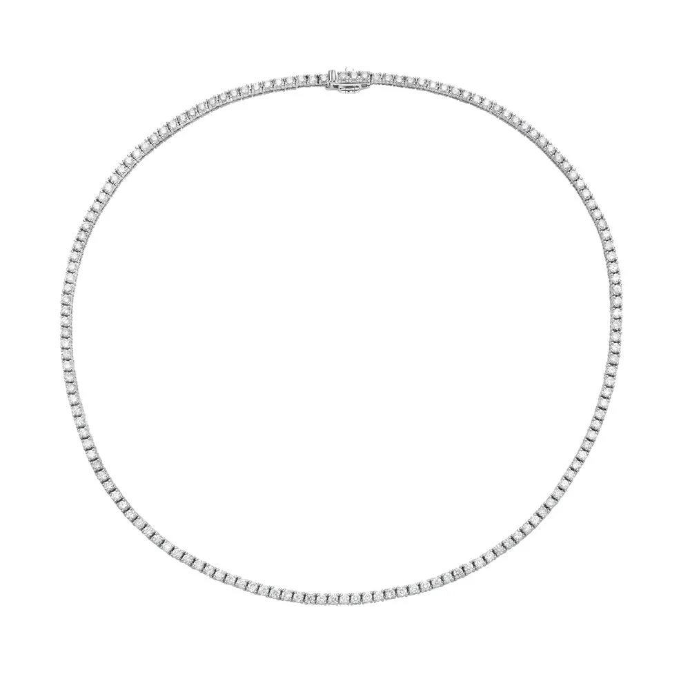 Diamond Tennis Necklace (5.50 ct.) 2.50 mm 4-Prongs Setting in 14K Gold   Chain Extender