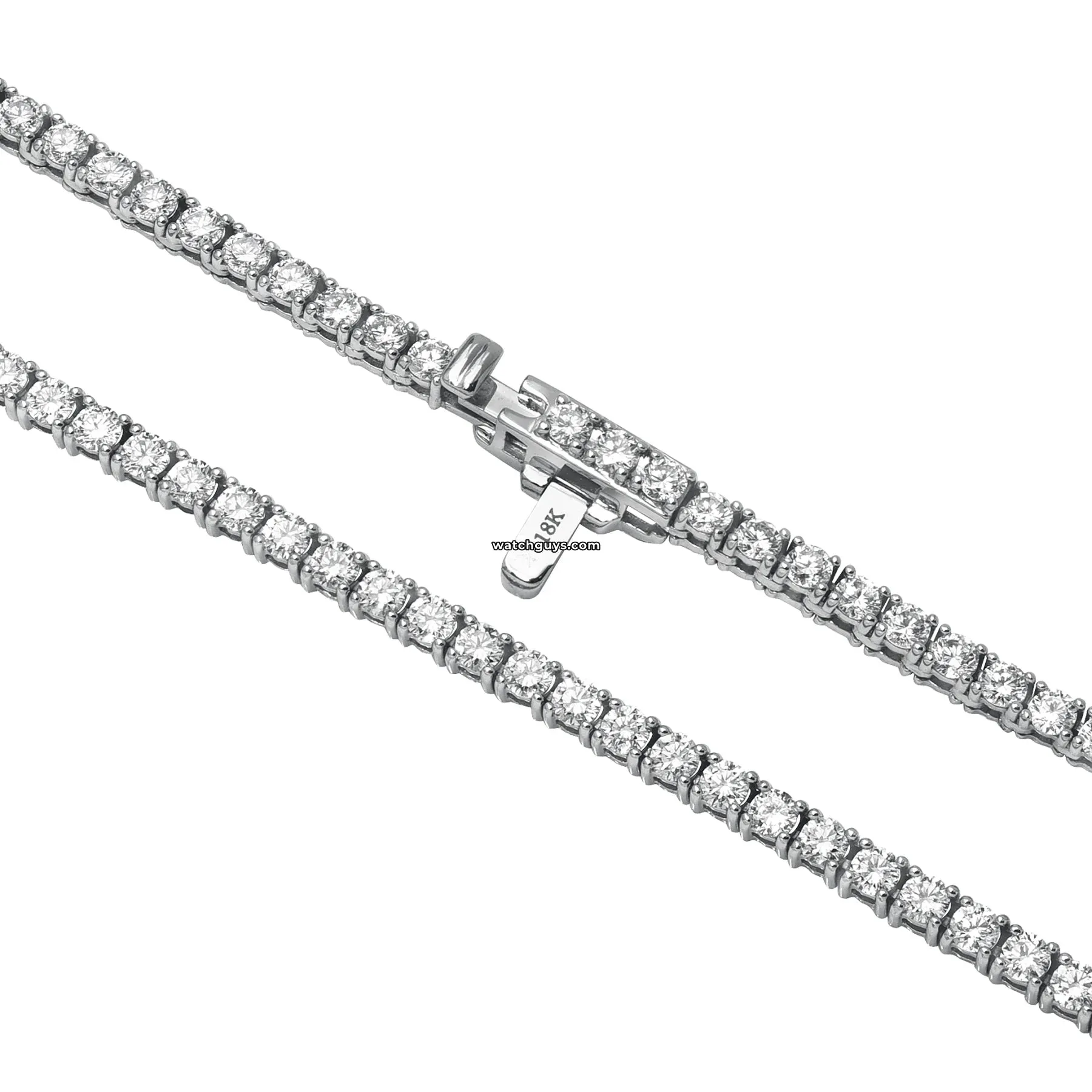 Diamond Tennis Necklace 7.64 Carat TW 18k White Gold