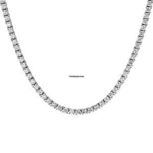 Diamond Tennis Necklace 7.64 Carat TW 18k White Gold