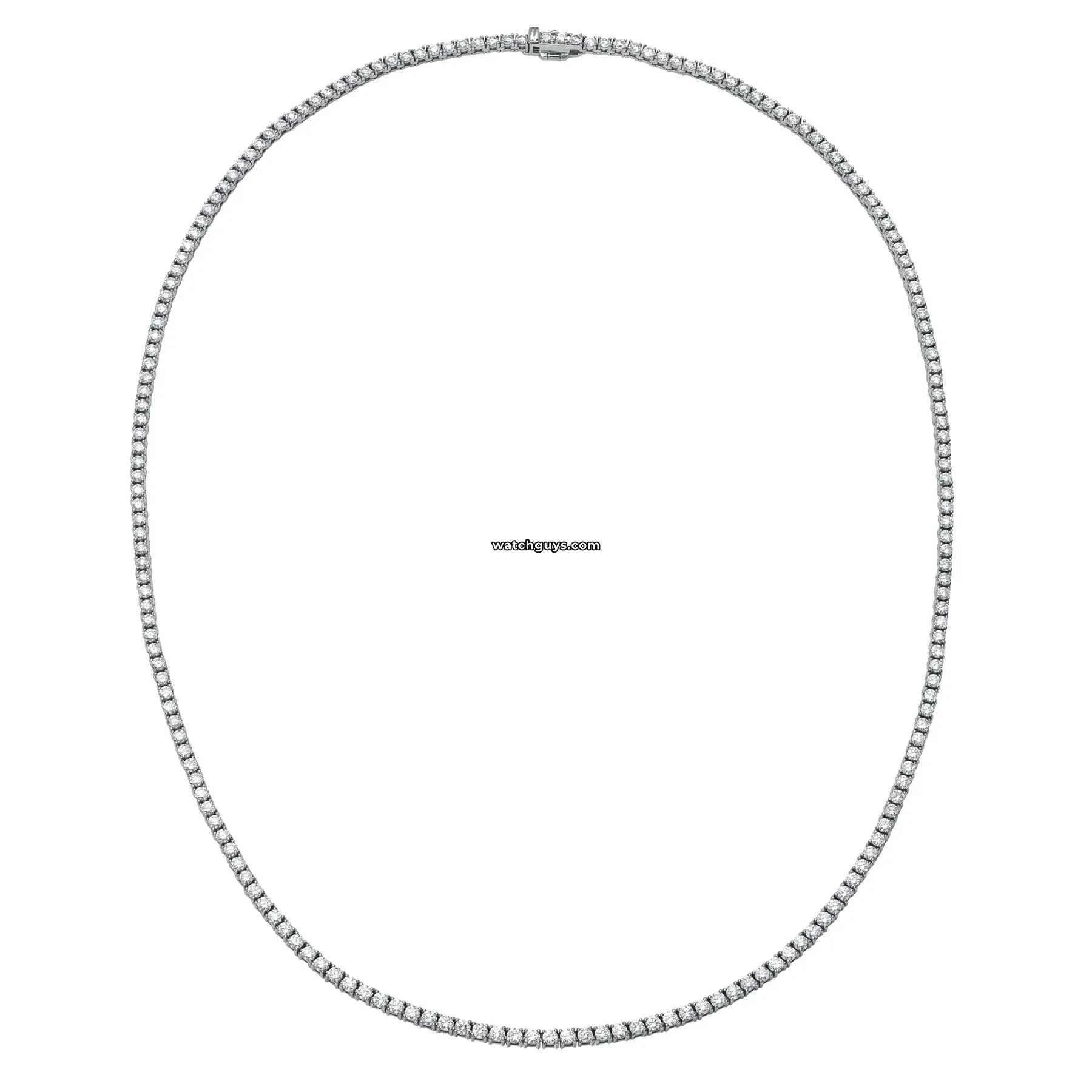 Diamond Tennis Necklace 7.64 Carat TW 18k White Gold