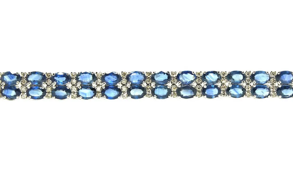 Double Row Sapphire & Diamond Bracelet