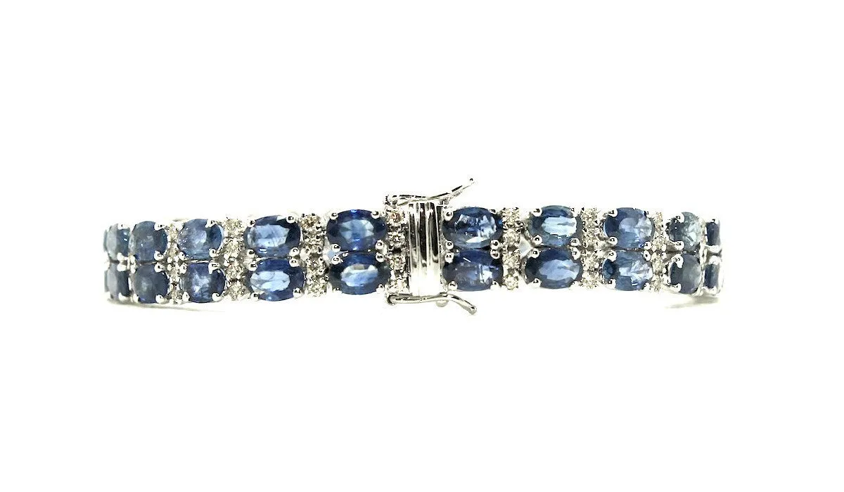 Double Row Sapphire & Diamond Bracelet