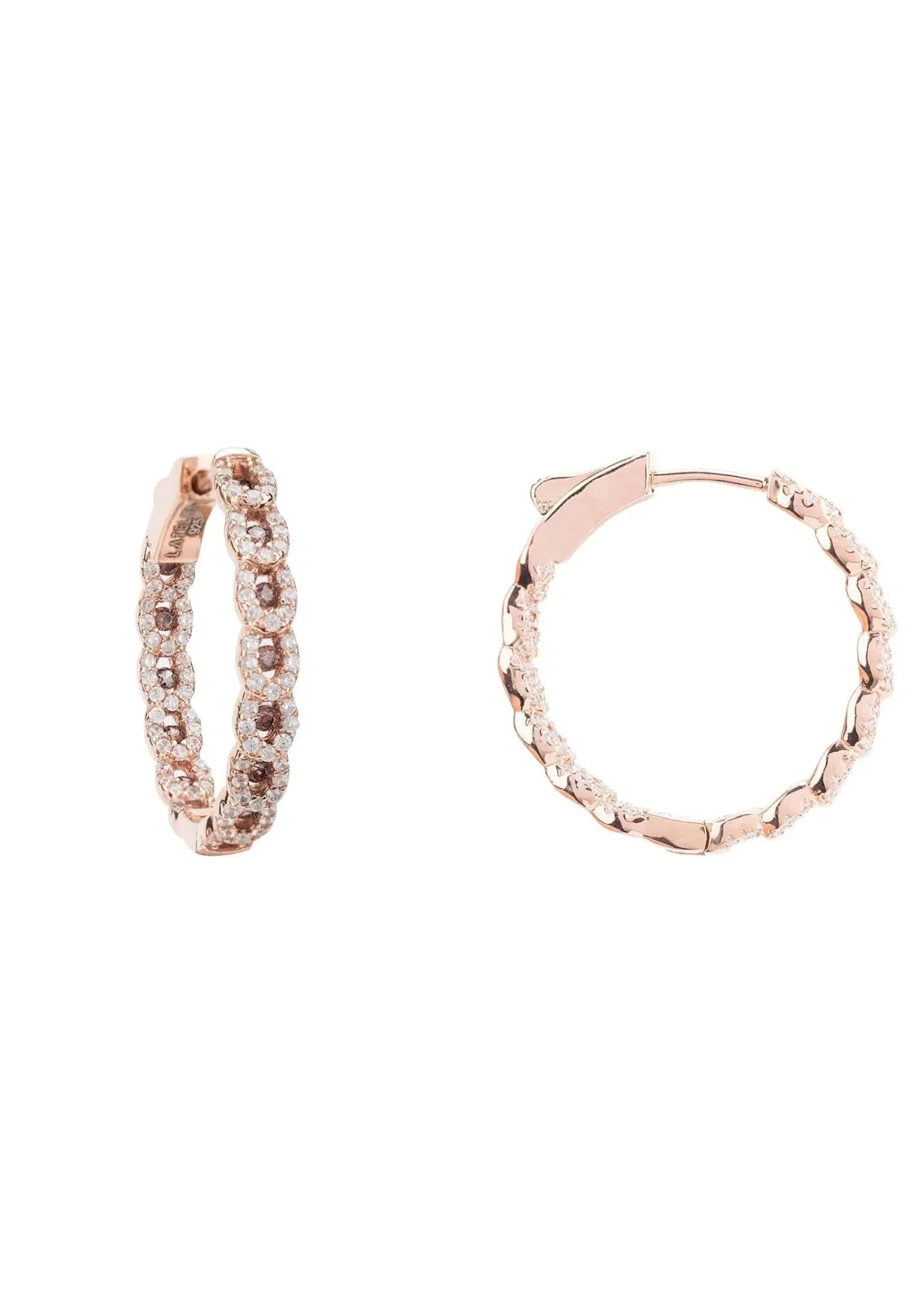 Duchess Hoop Earrings Rosegold Champagne