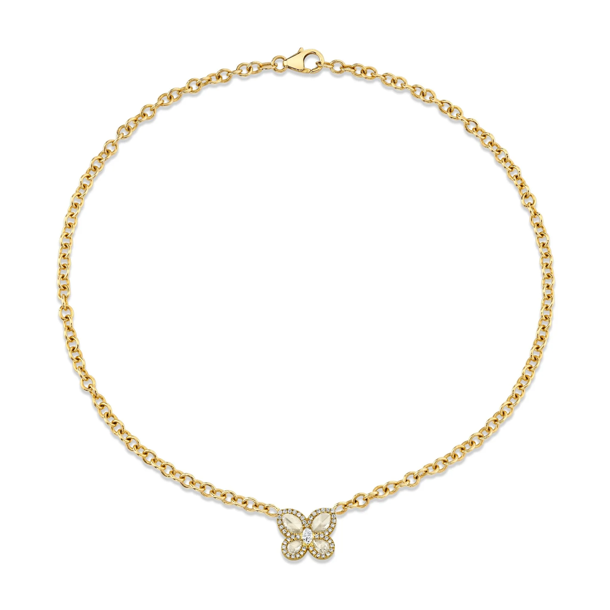 Eau De Rose Cut Diamond Butterfly Choker | Ready to Ship