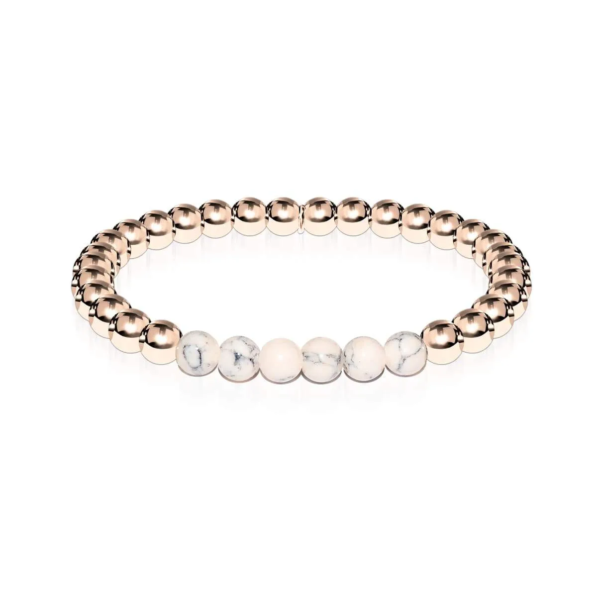 Enthusiastic | 18k Rose Gold | Cream Turquoise | Gemstone Expression Bracelet