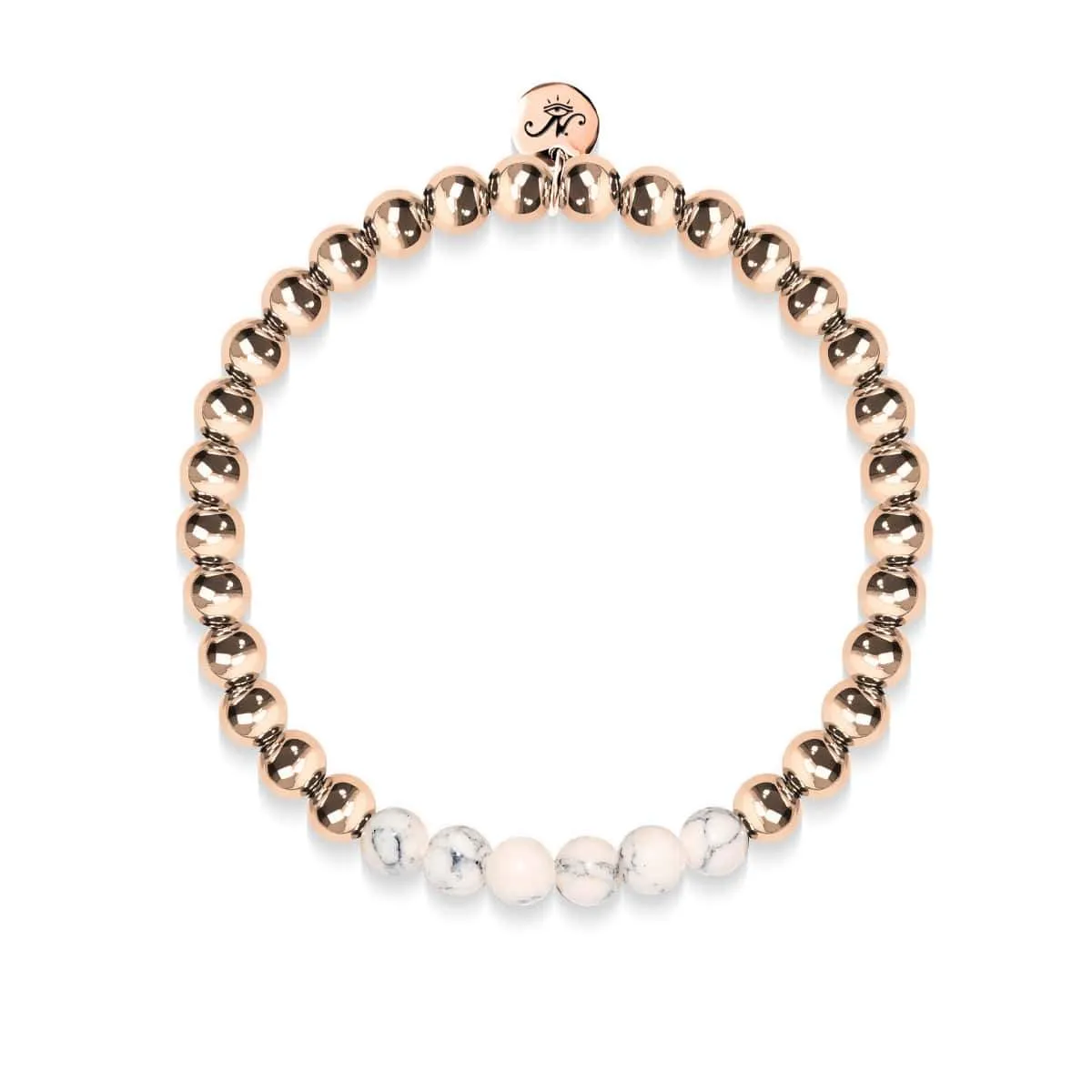 Enthusiastic | 18k Rose Gold | Cream Turquoise | Gemstone Expression Bracelet