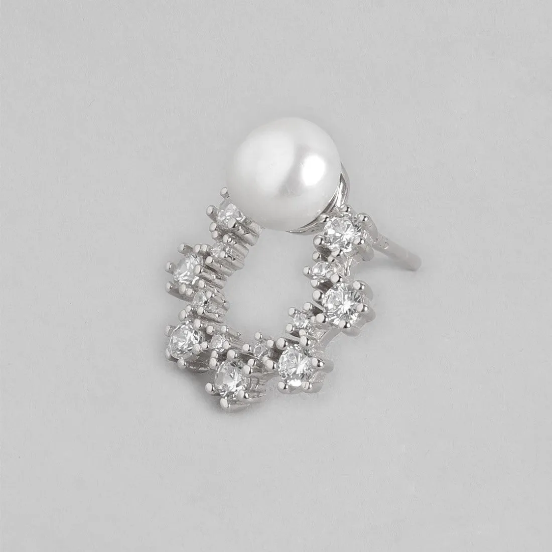 Eternal Pearl Bloom Rhodium-Plated 925 Sterling Silver Earrings