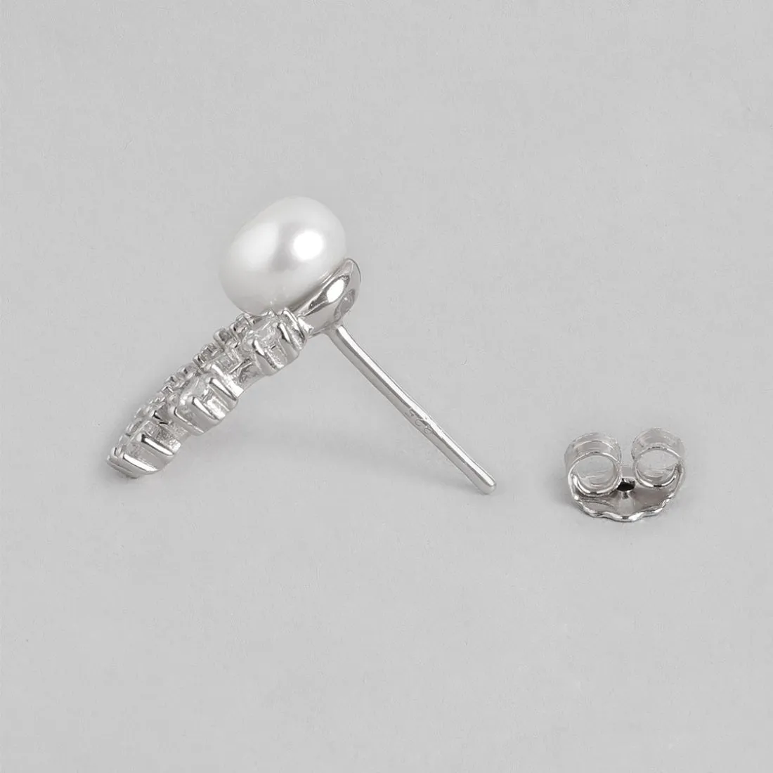 Eternal Pearl Bloom Rhodium-Plated 925 Sterling Silver Earrings