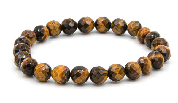 Faceted Tigers Eye Natural Gemstone Bracelet