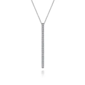 Gabriel 14K White Gold Diamond Bar Pendant Necklace NK6581W45JJ