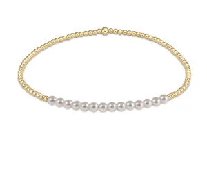 gold bliss 2mm bead bracelet - pearl by enewton