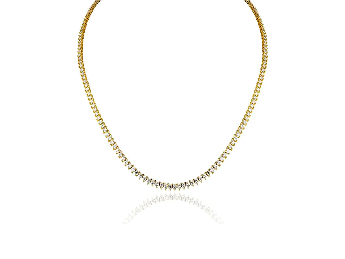 Gold Diamond Tennis Necklace