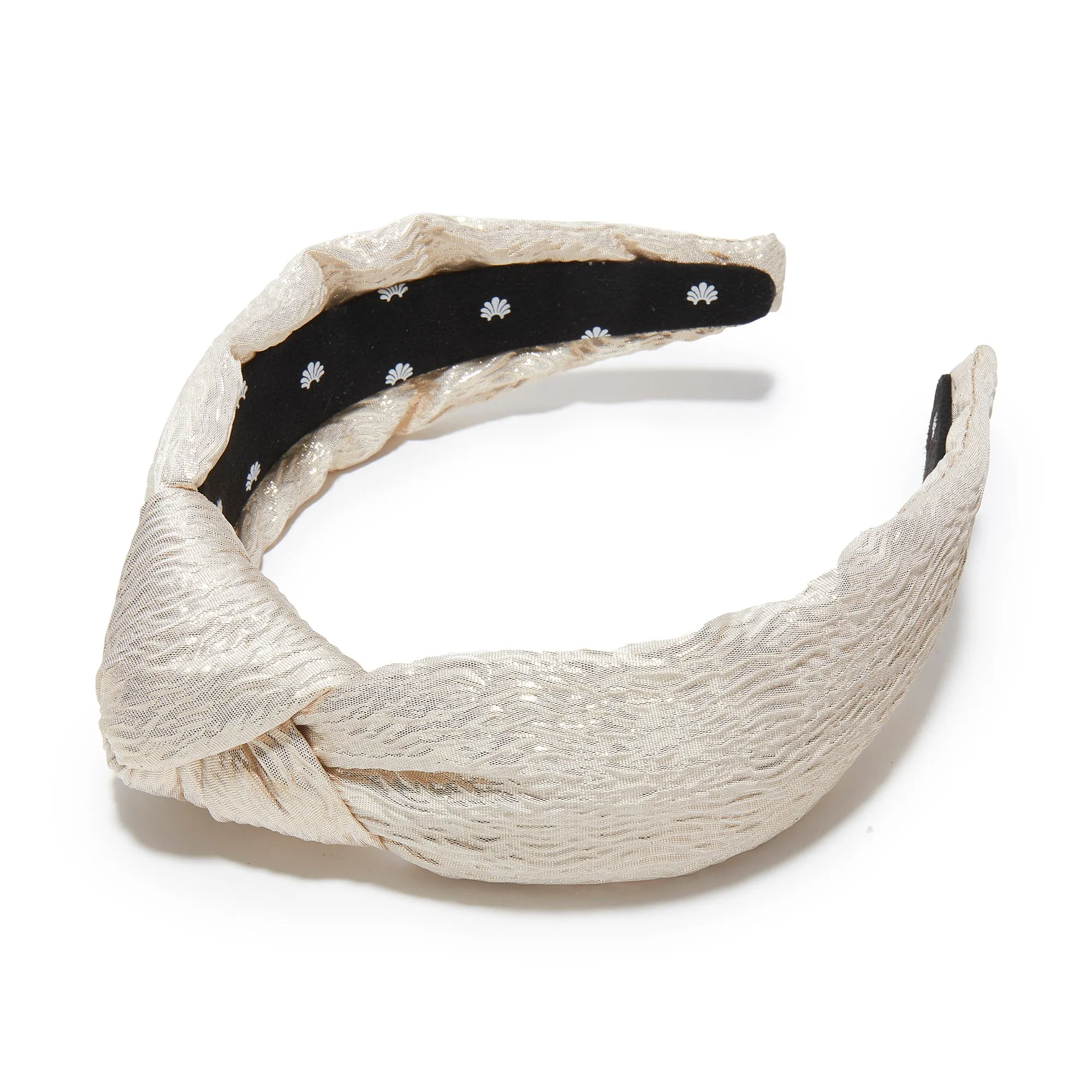 GOLD WAVE KNOTTED METALLIC BROCADE HEADBAND