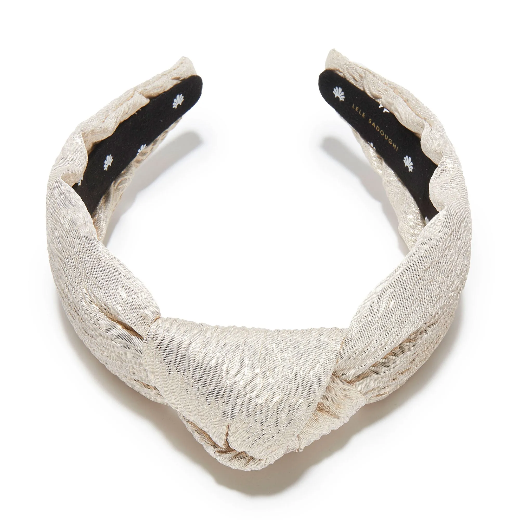 GOLD WAVE KNOTTED METALLIC BROCADE HEADBAND