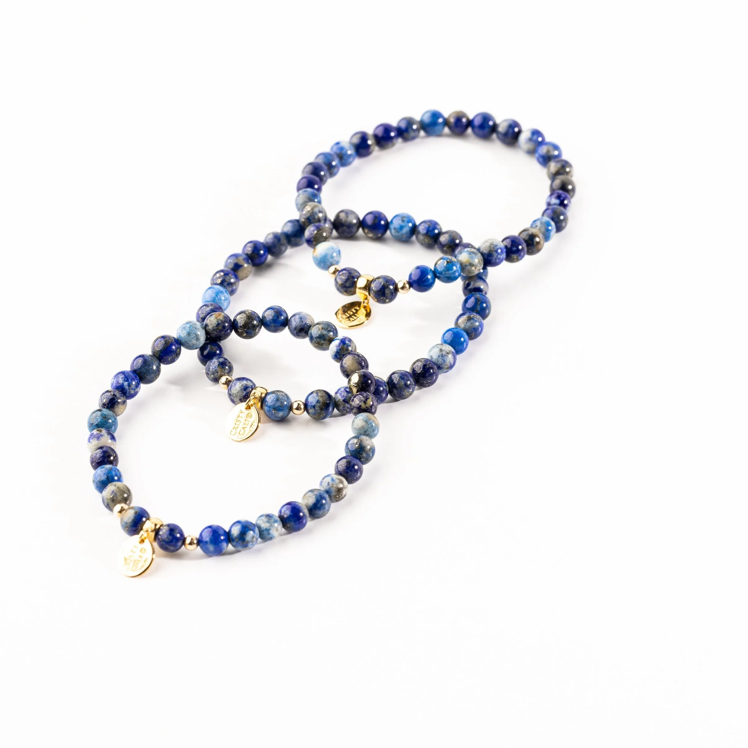 Golden Pixie Dust Blue Lapis Lazuli Signature Stretch Bracelet