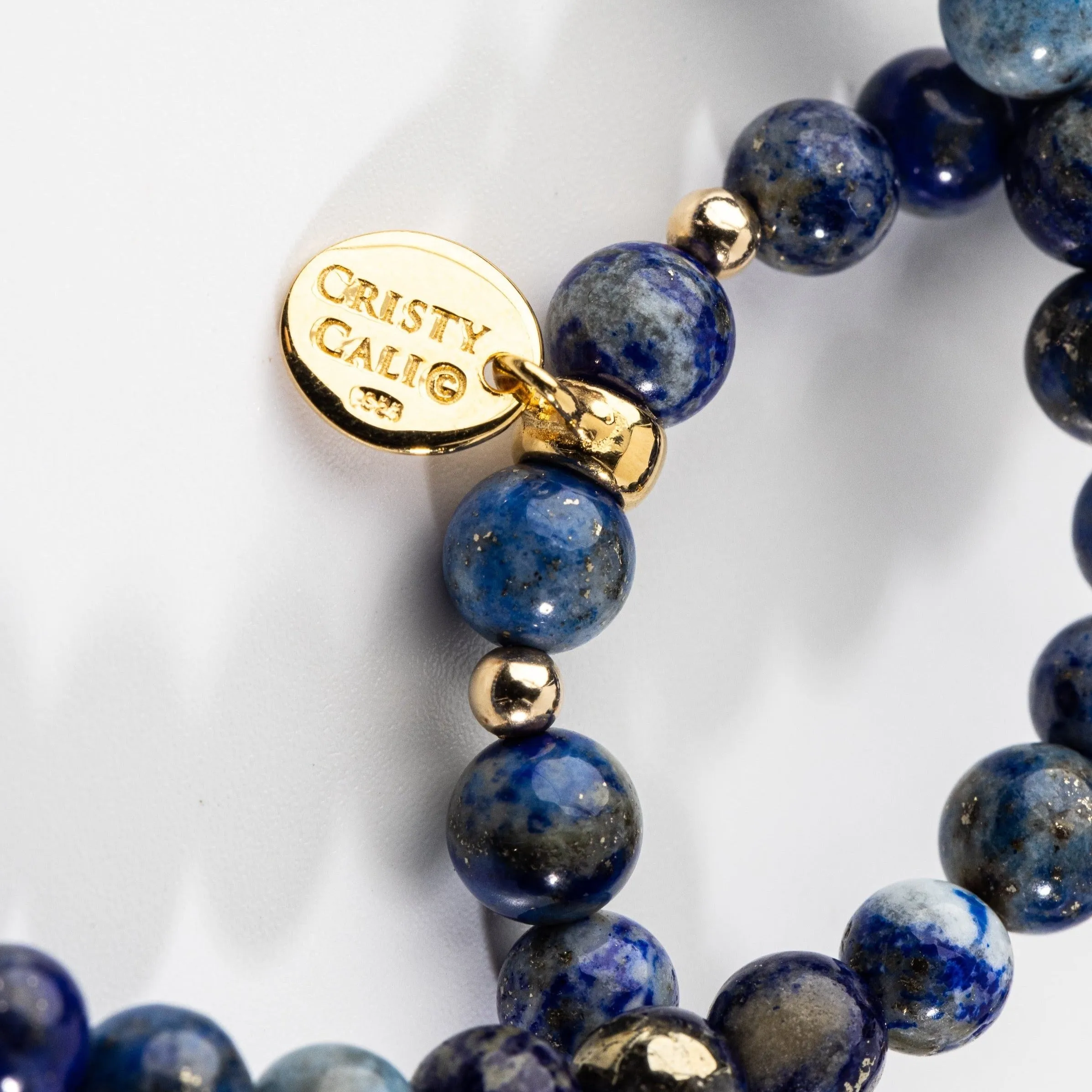 Golden Pixie Dust Blue Lapis Lazuli Signature Stretch Bracelet