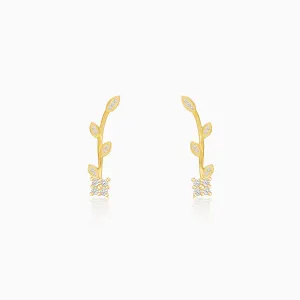 Golden Twig Sparkle Earrings