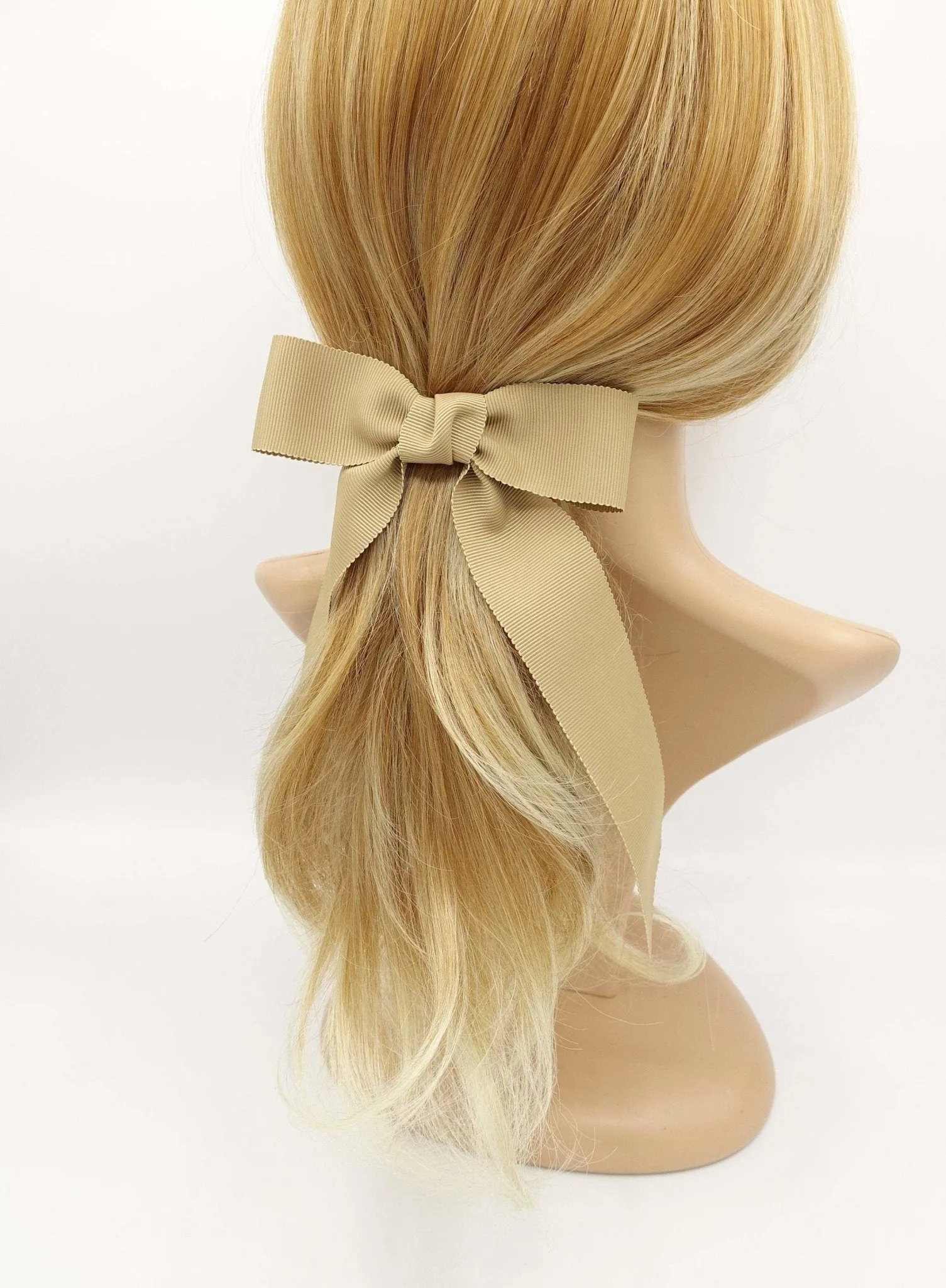 grosgrain tail hair bow basic style hair accessory for women