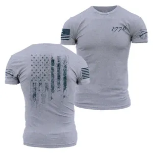 Grunt Style 1776 Flag Tshirt (Heather Grey)