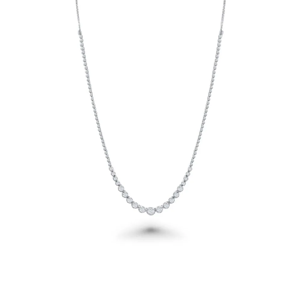 HalfWay Riviera Diamond Tennis Necklace (1.04 ct.) Buttercup Setting in 14K Gold