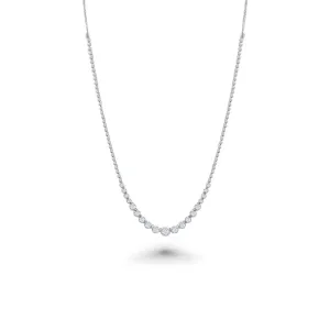 HalfWay Riviera Diamond Tennis Necklace (1.04 ct.) Buttercup Setting in 14K Gold