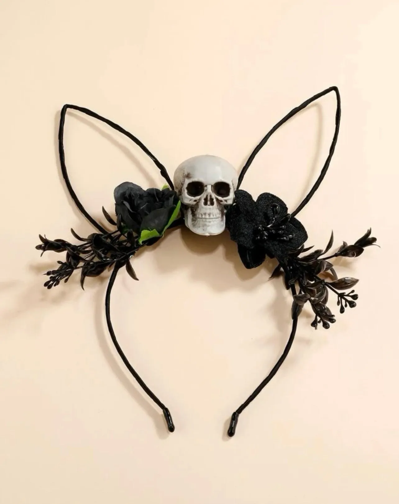 Halloween Headband - Handmade Headpiece, Halloween Headpiece, Skull Bow, Skull Headpiece