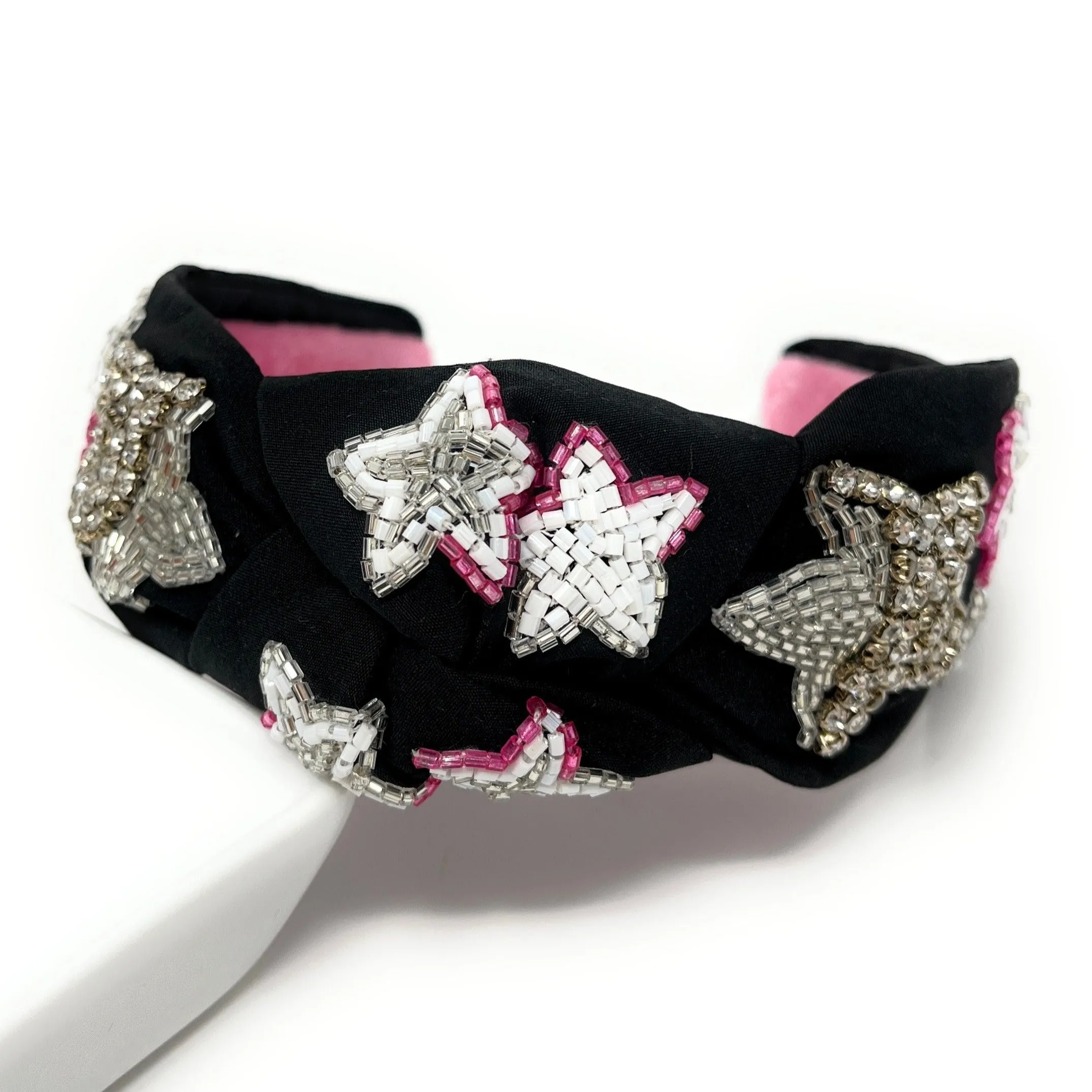 Hand Beaded Stars Knot Headband