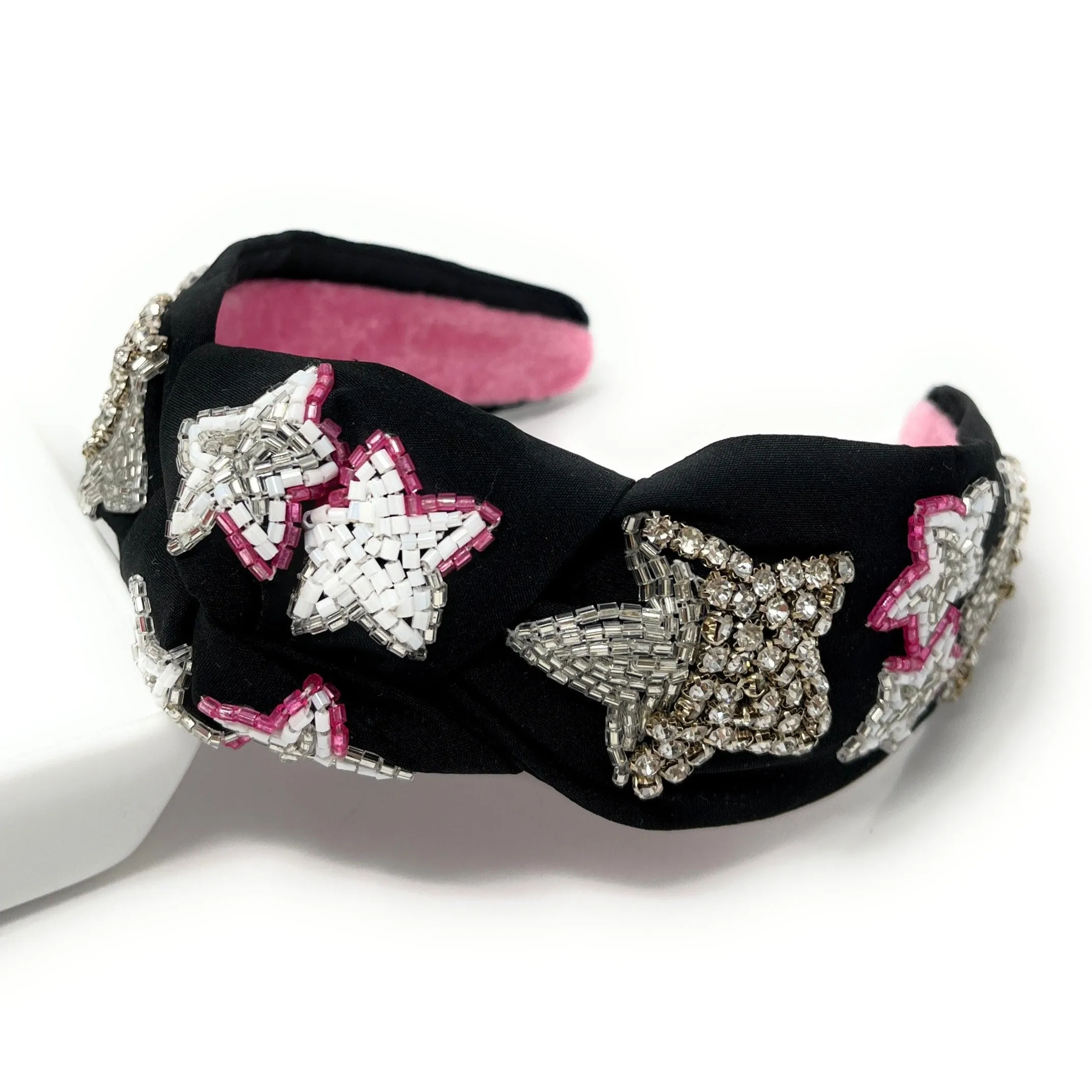 Hand Beaded Stars Knot Headband