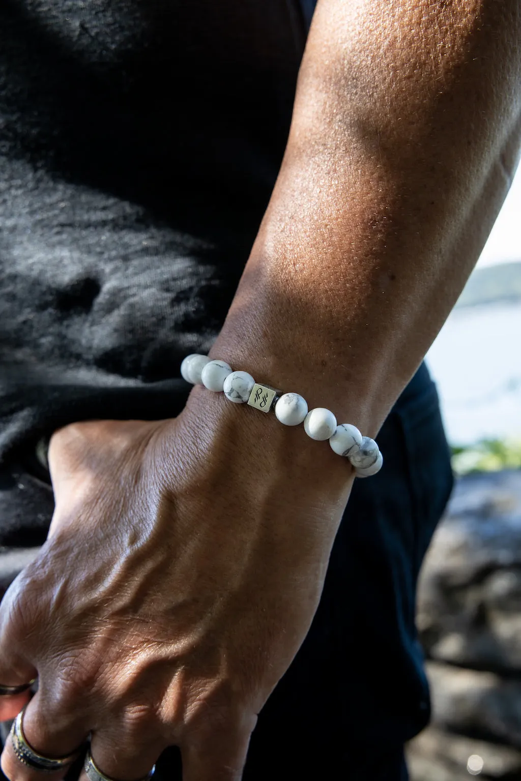 Howlite Natural Gemstone Centerpiece Bracelet