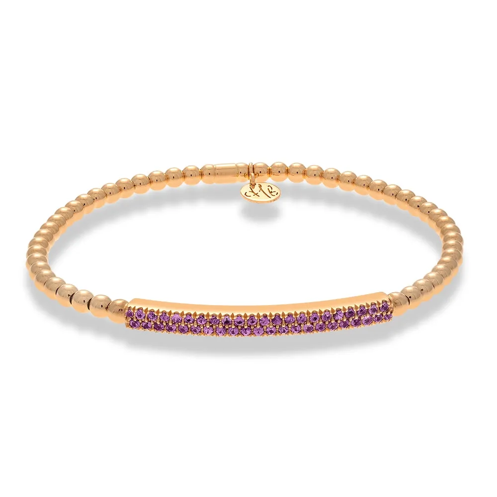 Hulchi Belluni 18K Rose Gold Bracelet with Pink Sapphires