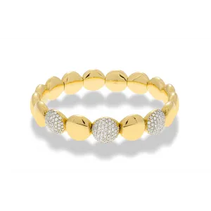 Hulchi Belluni 18K Yellow Gold Tresore Diamond Disc Bracelet