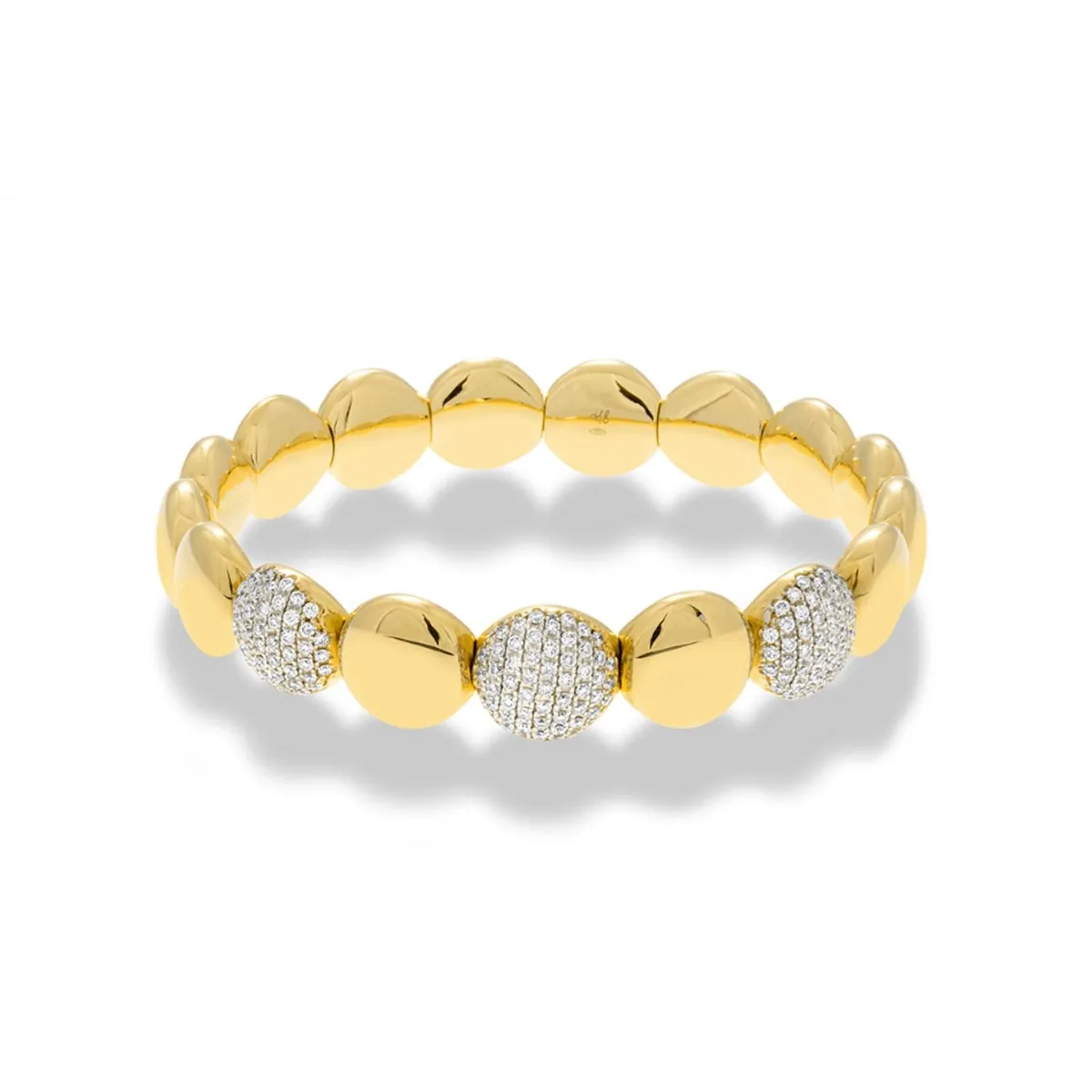 Hulchi Belluni 18K Yellow Gold Tresore Diamond Disc Bracelet