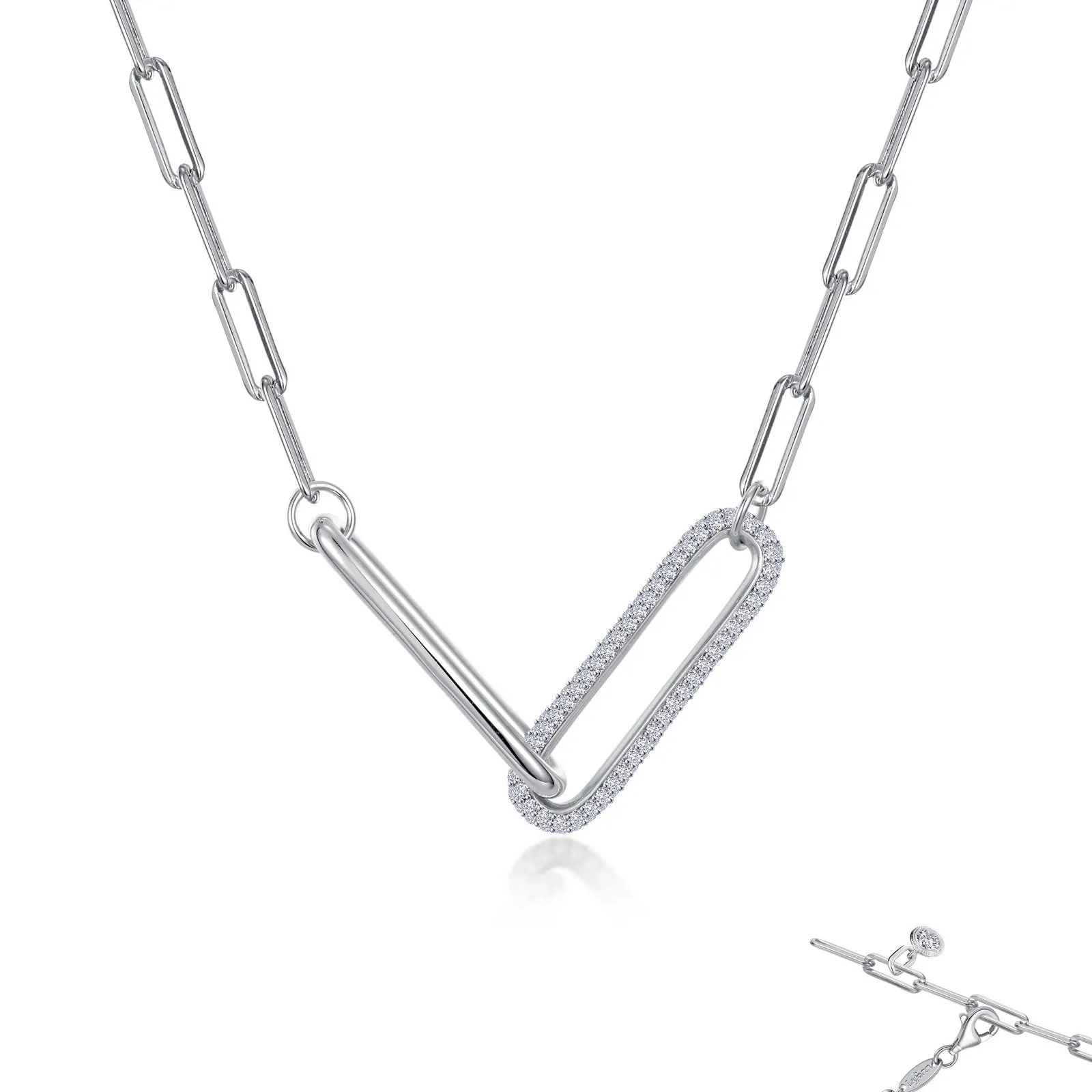 Lafonn Paperclip Diamond Necklace N0238CLP20