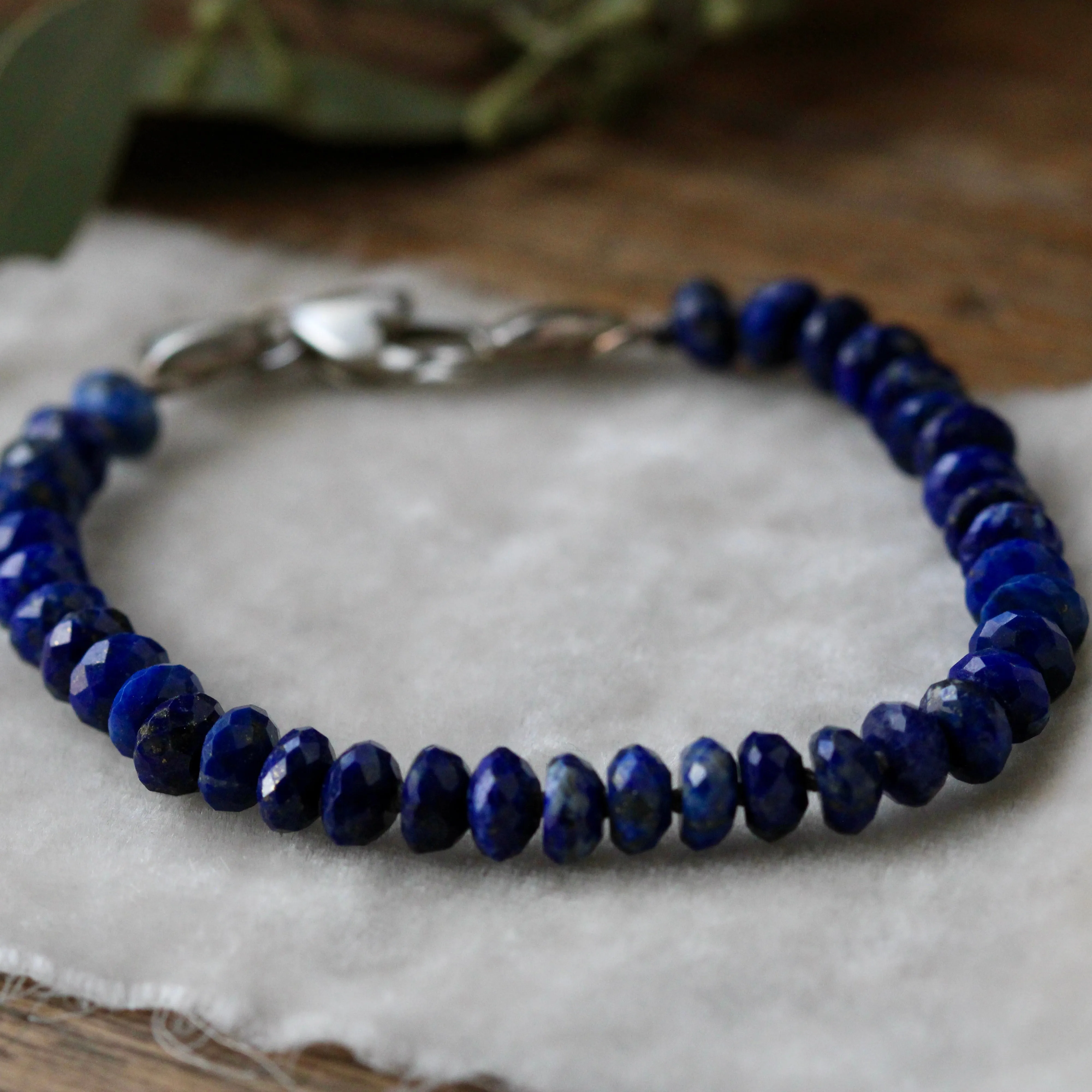 Lapis Lazuli gemstone knotted bracelet