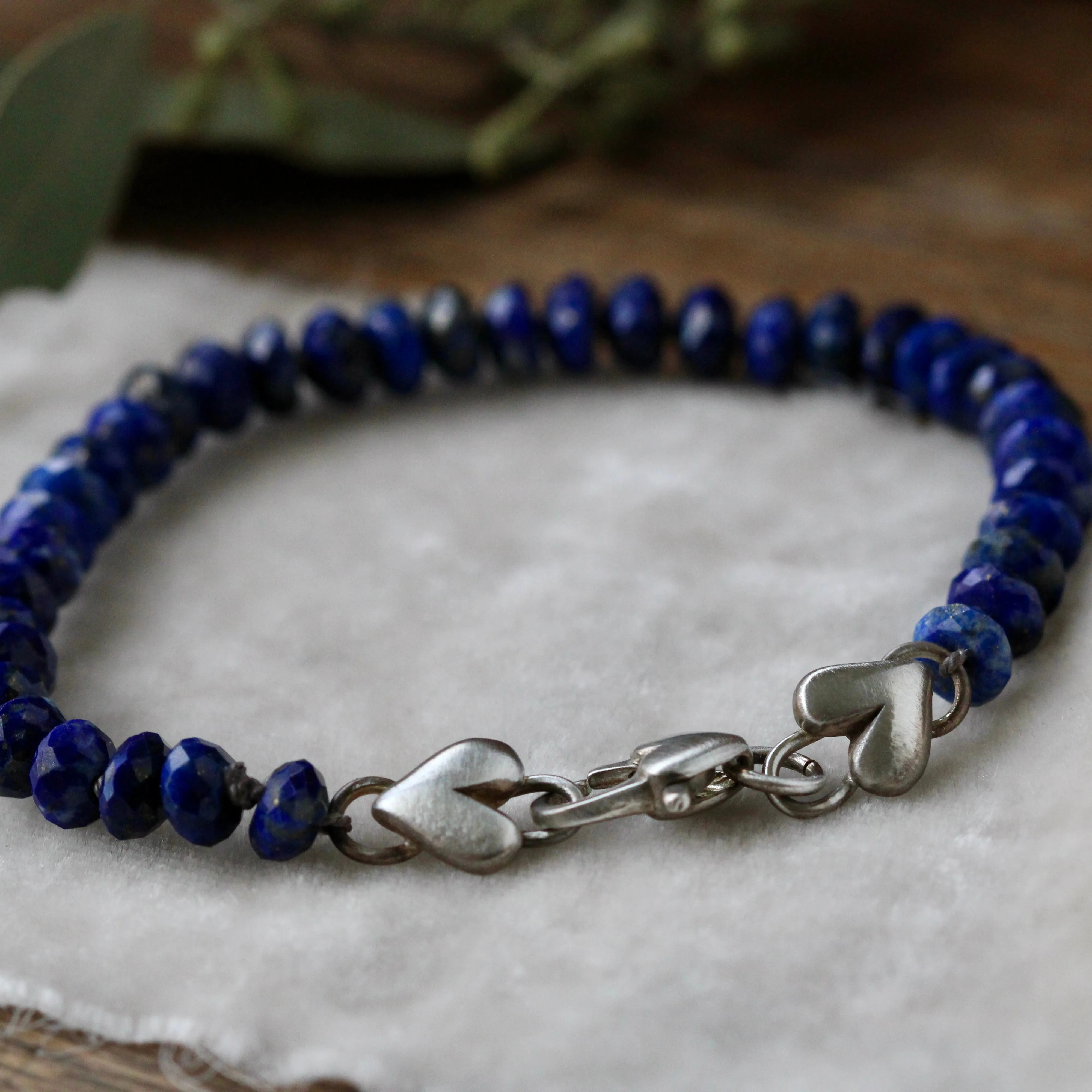 Lapis Lazuli gemstone knotted bracelet