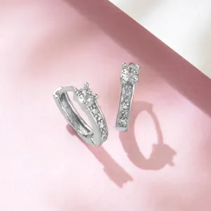 Lavish and Luxurious Silver Huggie 925 Silver Earrings