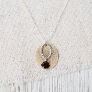 Layered Disk and Garnet Necklace