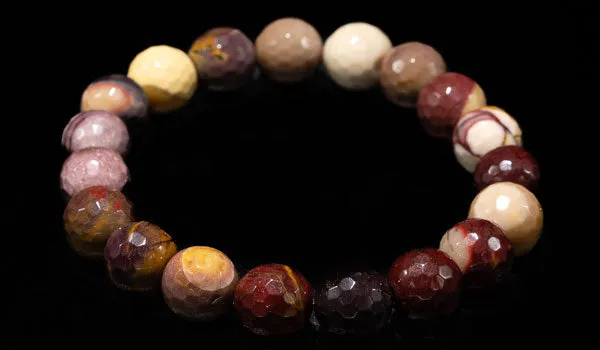 Luxury Faceted Mookaite Natural Gemstone Bracelet