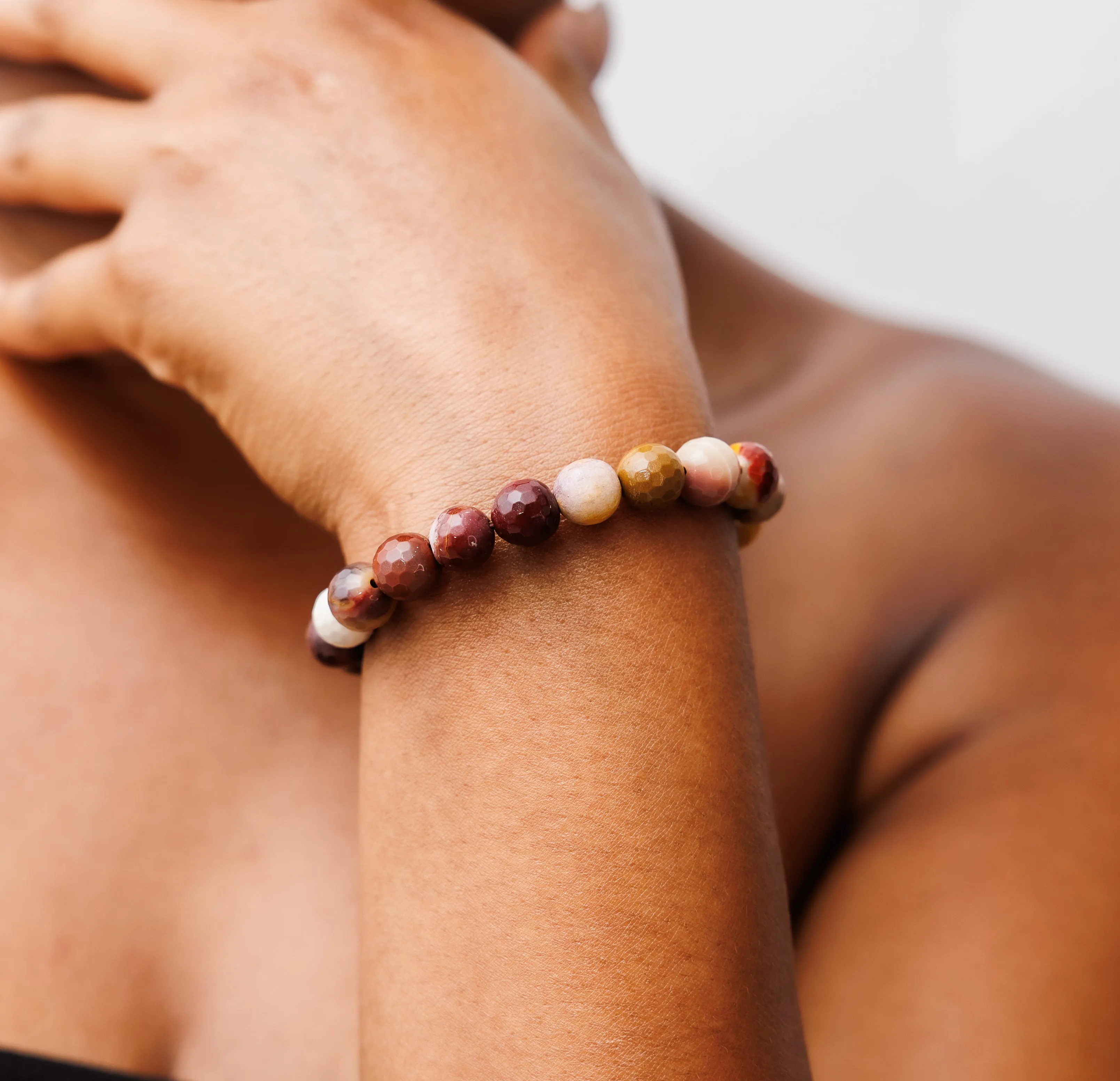 Luxury Faceted Mookaite Natural Gemstone Bracelet