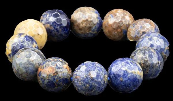 Luxury Faceted Sodalite Natural Gemstone Bracelet