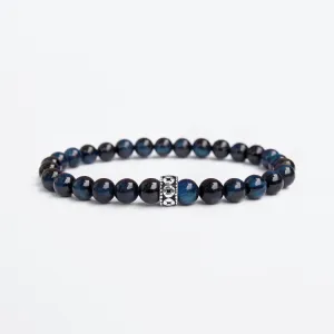 Men's Blue Tiger's Eye Gemstone Bracelet 6mm