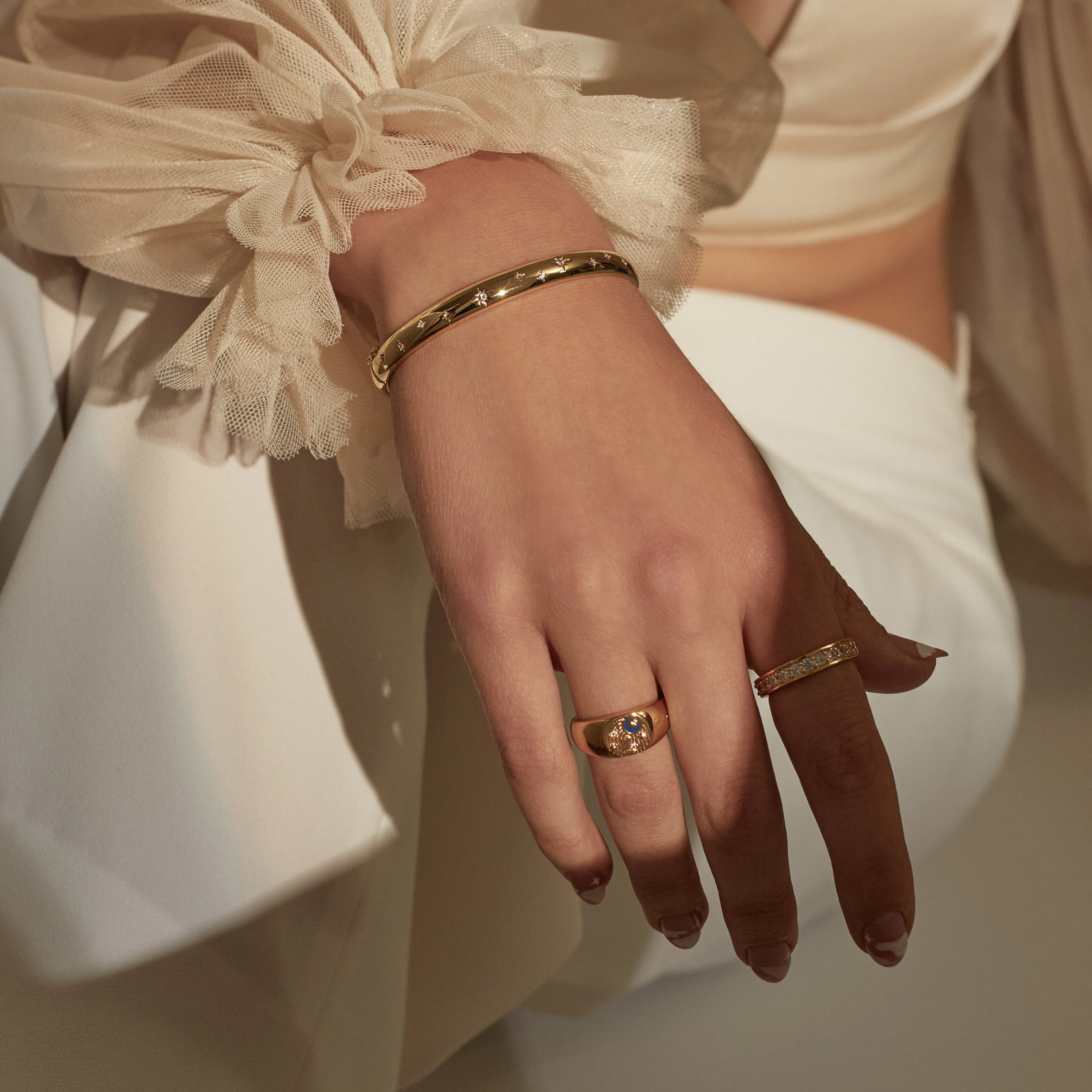 Midnight Hour Gold Bangle