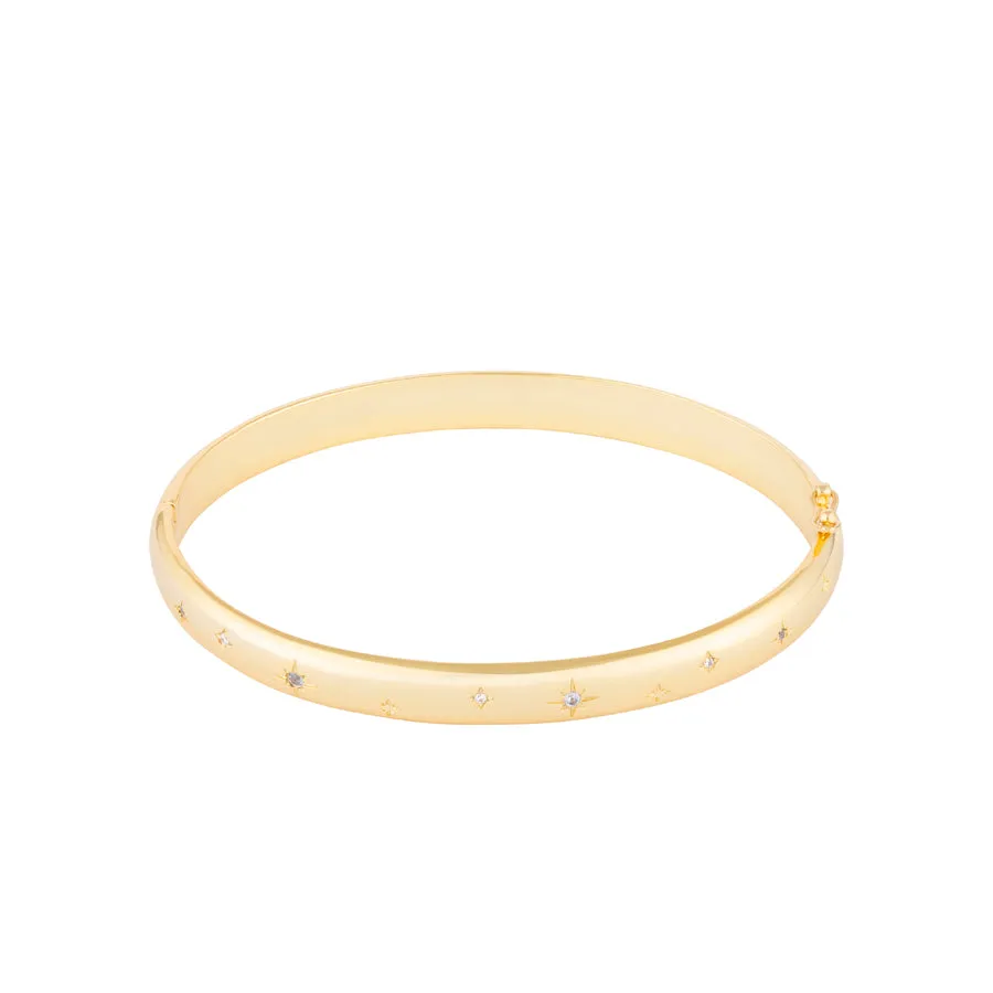 Midnight Hour Gold Bangle