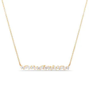 Mixed Diamond Shape Bar Necklace