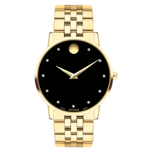 MOVADO Museum Classic Gold Tone Diamond Watch 0607625